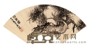 吴湖帆 1947年作 虬龙图 扇面镜心 18.4X51cm